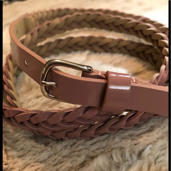 Talbots mauve colored woven leather belt - Picture 1 of 2